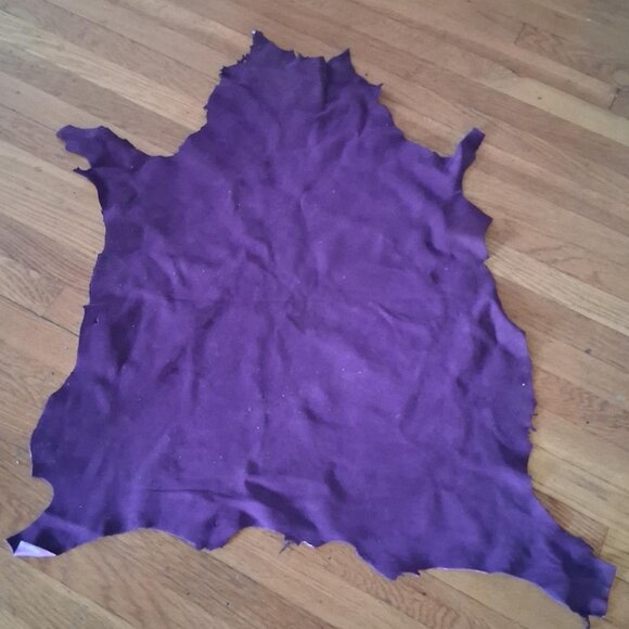 Purple Suede Leather Hide for DIY Craft - Picture 1 of 2